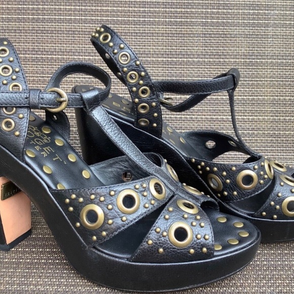 90s Bridget Shuster riveted studded platform heels sandals - Picture 6 of 10
